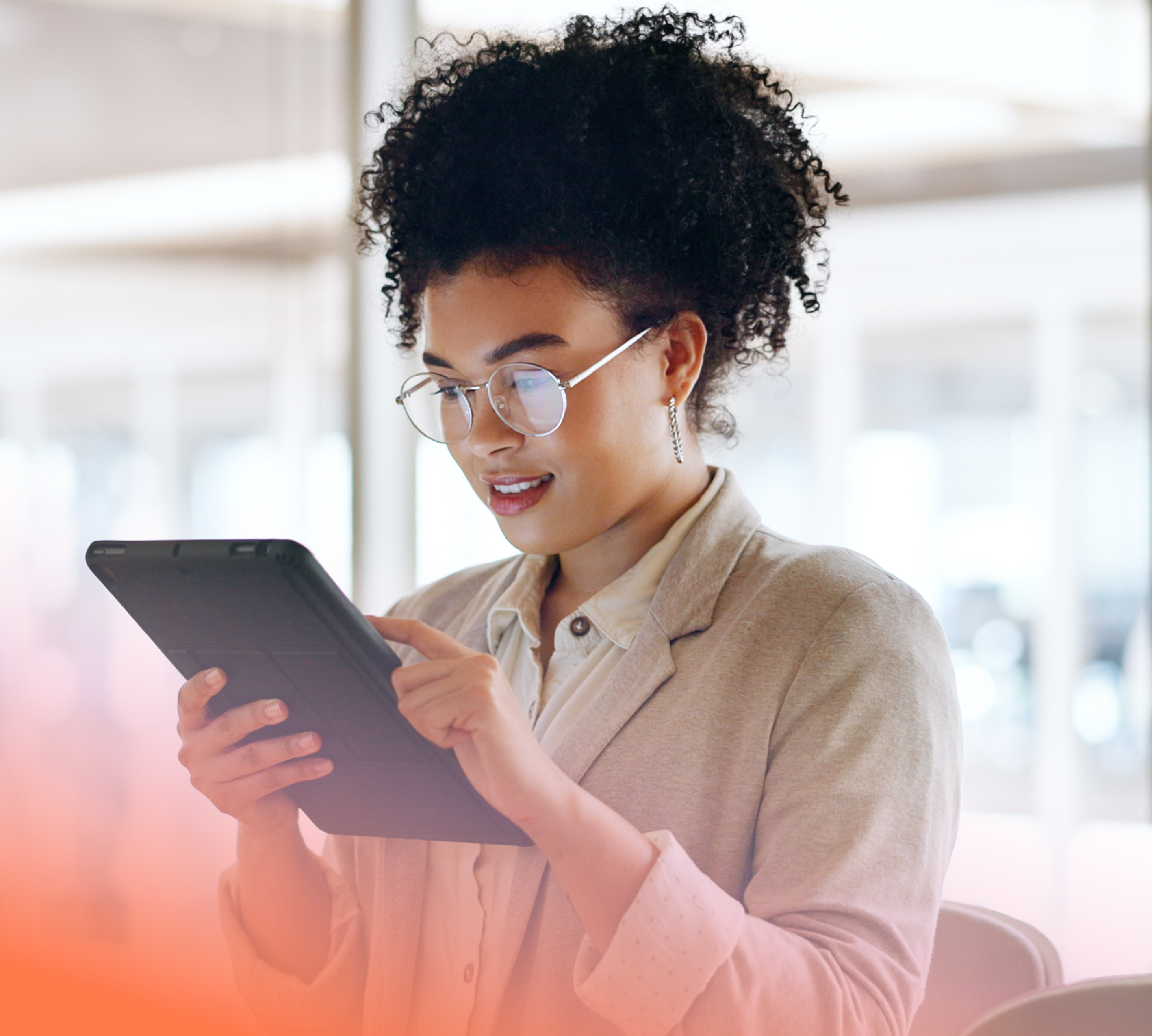 a person holding a tablet