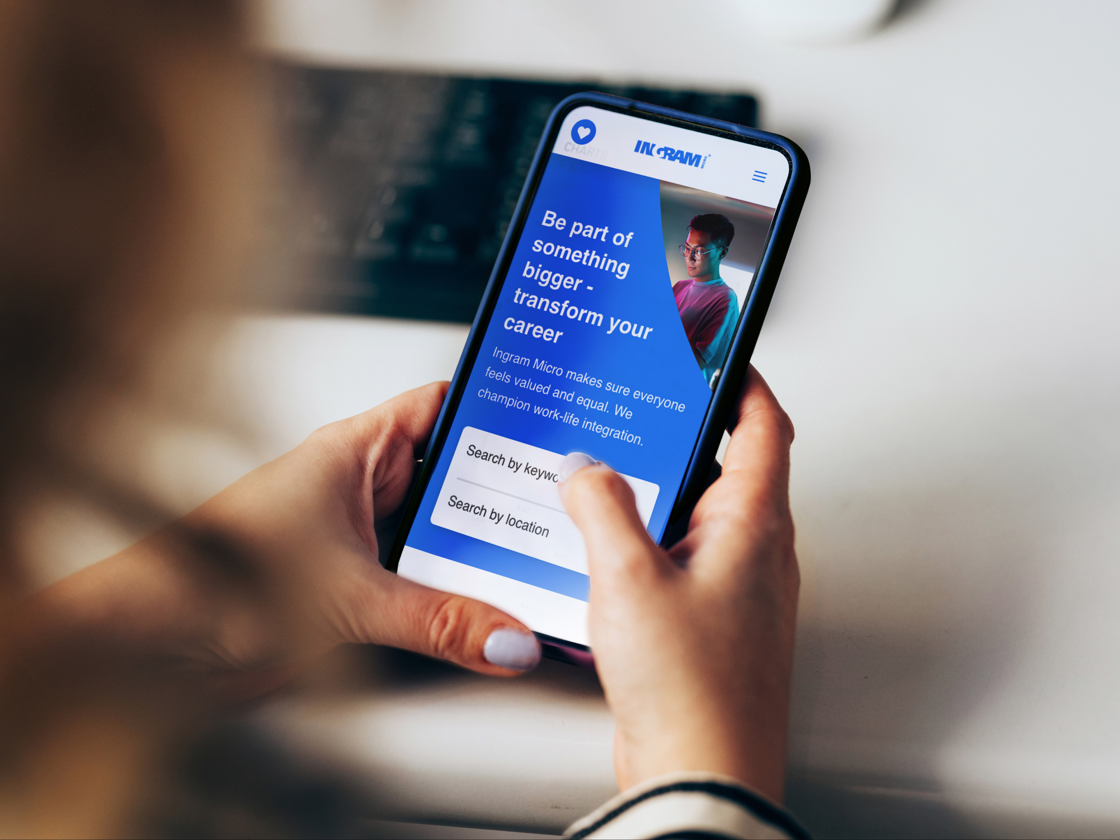 a person holding a phone