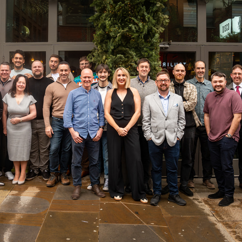 a group of people standing together
