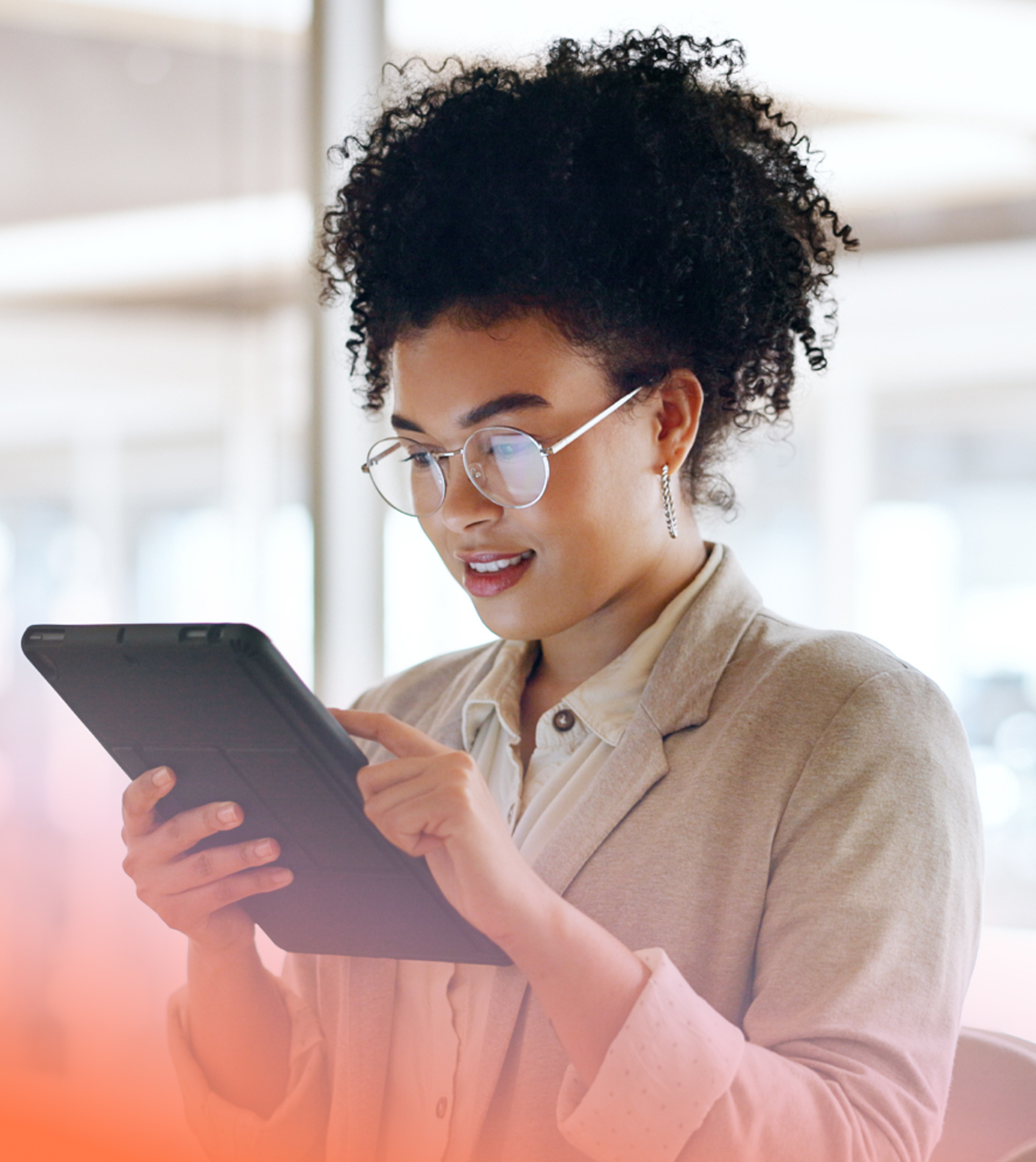 a person holding a tablet