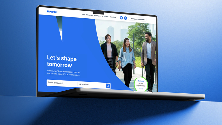 a laptop with a blue and white screen