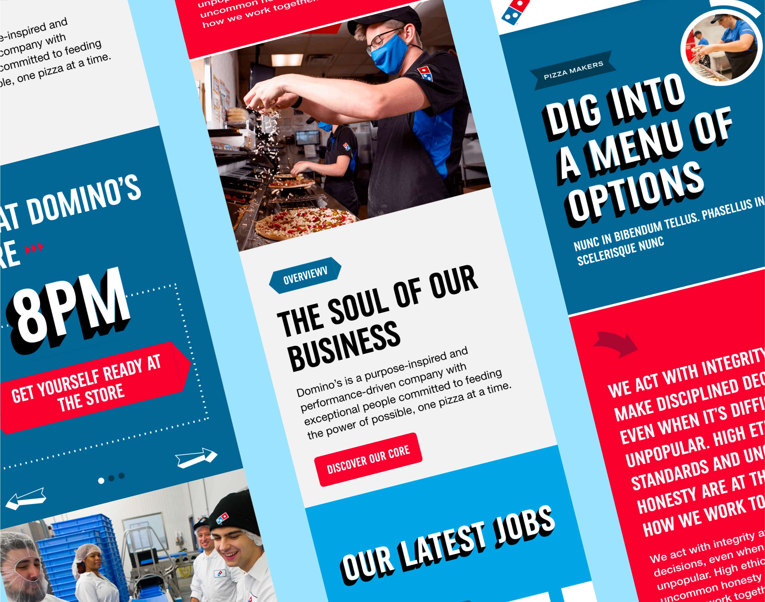 Domino's careers site for mobile